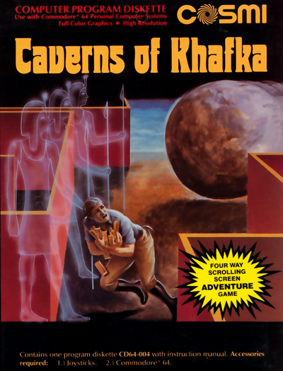 Caverns of Khafka box art for Commodore 64